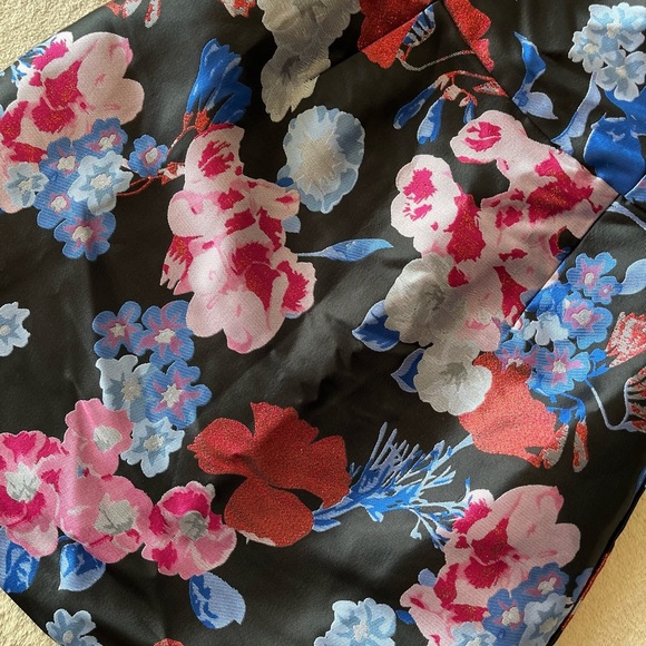 NWT Lulus So Stunning Jacquard Puff Sleeve Mini Dress S Black Multi Floral - Picture 13 of 16